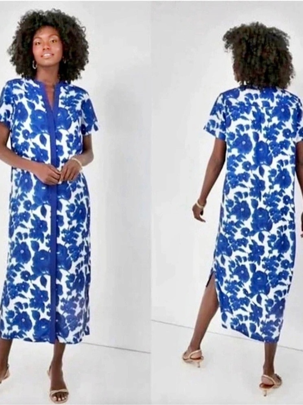 Tuckernuck Royal Haze Camille Dress; Blue and Ivory; 85Size Large